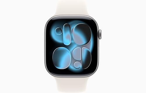 Image of Apple Watch Series 11 [GPS, 46mm] Space Gray Aluminum Case with Starlight Sport Band, S /M (Renewed)