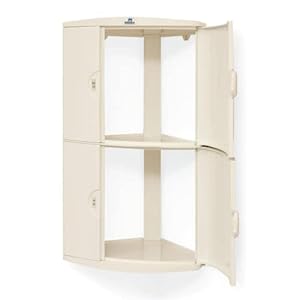 Nilkamal 2 Door Plastic Storage Corner Cabinet | Bathroom| Space & Clothes Organizer| Shelves | Living Room |Multipurpose for Home Kitchen & Office Use Nilkamal 2 Door Plastic Storage Corner Cabinet | Bathroom| Space & Clothes Organizer| Shelves | Living Room |Multipurpose for Home Kitchen & Office Use