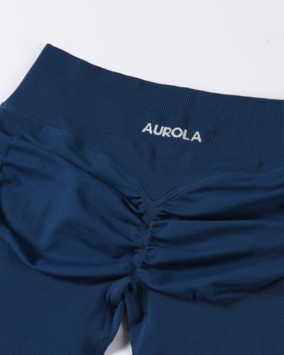 Image of AUROLA Influence Workout Shorts for Women,2.5 3.5 4.5 5.5 6.5 No Roll Up Squat Proof Scrunch Seamless Compression Gym Short