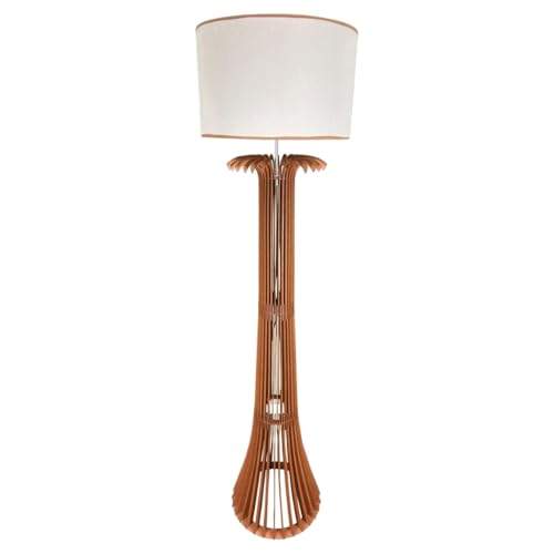 Abajur De ChãO Rustico Com Base De Madeira E Tripé - Alto E Decorativo Para Sala E Quarto