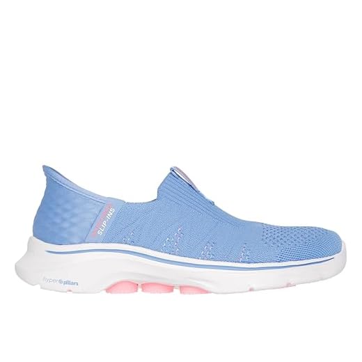 Skechers Tênis feminino Go Walk 7 City Lights sem cadarço, Roxo/rosa, 6