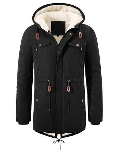 UMIPUBO Parka Abrigo Hombre Invierno Cremallera Chaqueta con Capuche Warm Forro Polar Parkas para Hombre Abrigo a Prueba de Viento(Negro,L) | Ya disponible en tu tienda friki favorita! En mundofriki.es!