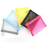 EASYFUN Mesh Zipper Bag Purse Organizer Pouches Makeup/Cosmetic Bag Travel Toiletry Bag Coin Pouch Daily Accessories