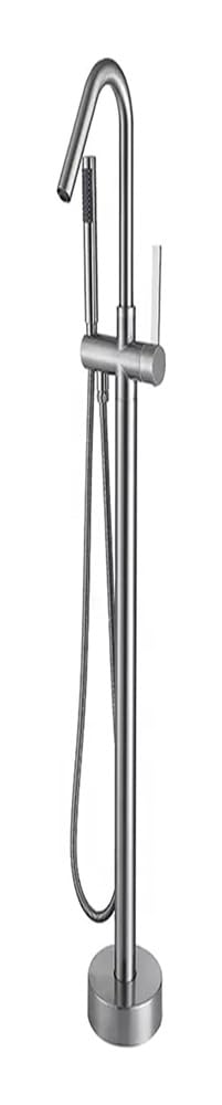 SBCGFY Freestanding Chrome Bath Tap With Hand Shower, Hot & Cold Shower Mixer, Elegant Bathroom Faucet For Modern Home Decor,Brushed
