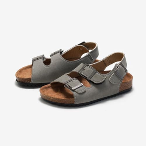 Kids Sandals Toddler Boys Girls Slides Cork Footbed Double Buckle Slip On Slipper with Adjustable Straps Open Toes Flat2
