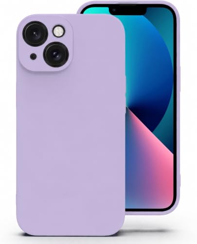 Image of DIZORO Square Microfiber Candy Case Compatible for iPhone 13 / iPhone 14 Shockproof Slim Back Cover Liquid Silicone Case - Lilac