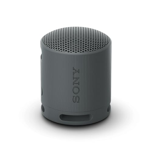 Image of Sony SRS-XB100 Wireless Bluetooth Portable Lightweight Super-Compact Travel Speaker, Extra-Durable IP67 Waterproof & Dustproof, 16 Hrs Batt, Versatile Strap, Extra Bass & Hands-Free Calling-Black