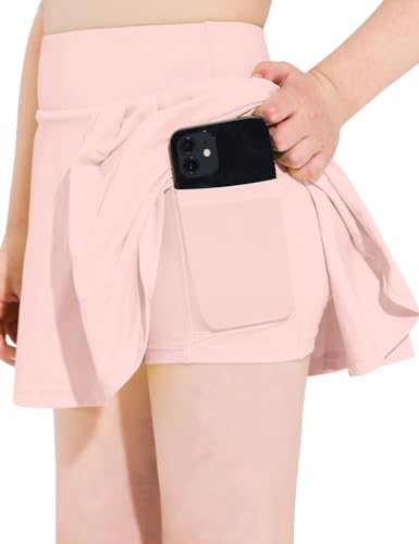 Girls Tennis Skirts Pleated Athletic Skort with Pocket for Kids Teens Golf Sports Cheer 5-14Y