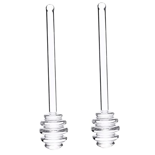 OFFSCH 2pcs Plastic Honey Dipper Stirring Sticks Reusable Stirring Stick for Honey Jam and Coffee Easy to Clean with Deep Grooves for Better Adherence