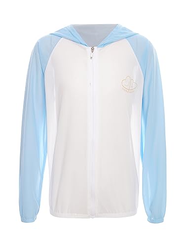 Toddler Girls Boys Zip Up Athletic Hoodies UPF50+ Long Sleeve Hooded Jacket Sun Protection Cooling Shirt Outerwear