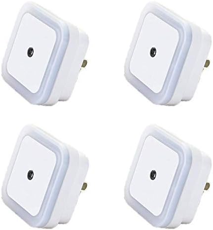 Decoroom Plug in Night Light with Motion Sensor Led Nightlight Dusk to Down Smart Sense Auto On/Off Safety Light Night Lamp for Hallway Kitchen Bathroom Bedroom Stairs Dark Room Daylight White 4-Pack