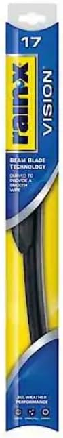 Rain-X17'' Vision Wiper Blade, Standard Beam, All Weather Performance Curved Smooth Wipe Premium OEM Quality Long Lasting