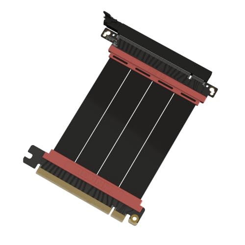 Image of LINKUP PCIE 5.0 Riser Cable | (Used) | for Vertical GPU Mount | Straight | Graphics Card GPU Ready | Usable with PCIe 4.0 & RX9070 / RTX5090 | 10cm (Total Length: 14cm)