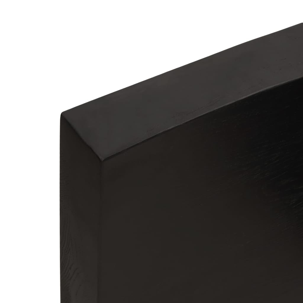 Estante de pared de roble macizo de 100 x 60 cm, color marrón oscuro, con borde natural, soporta hasta 48 kg, rústico, para salón, cocina o baño