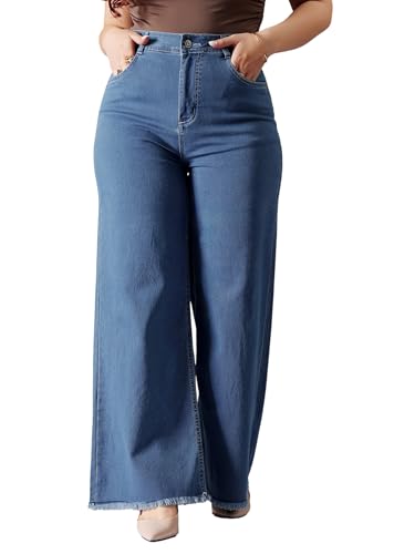Image of Miss Chase A+ Women's Wide-Leg High Rise Regular Stretchable Denim Jeans