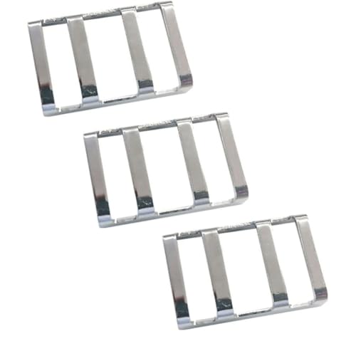 FACAIIO Lot de 1 ou 3 boucles de protection en acier inoxydable pour piscine - 48 x 32 mm - Résistant à la rouille - Pour béton et pavés