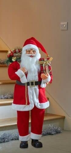 Marco Paul Interiors Weihnachtsmann-Figur, 80 cm, stehend, Weihnachtsdekoration, Weihnachtsmann, Plüsch-Statue (Jumbo, 80 cm) Cover