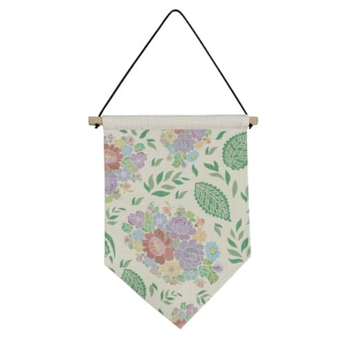 Drapeau en toile durable et fleurs de style japonais traditionnel