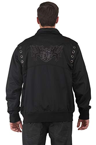 Level 7 Men's Black Poly Black EMB Patches Performance Full Zip Track Jacket2