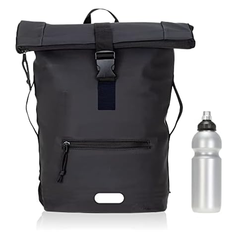 Elephant Rucksack Herren Plane Time Bag Kurierrucksack Roll-Top Fahrradrucksack Sport Fitness Damen 23 Liter A4 12821 + Flasche Cover