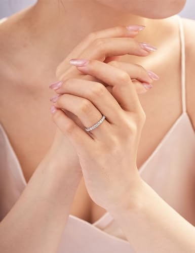 Imolove Moissanite Wedding Band Wedding Rings For Women Forever Band Rind 925 Sterling Silver Rings With 18K White Gold Plated Eternity Stackable Engagement Ring-70-2.0 thumb #3