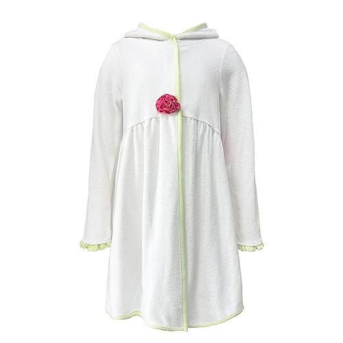 Girls Swim Cover Up Bathrobe Toddler Hooded Terry Cloth Beach Kids Towel Robe Coverups Pool White Wraps2
