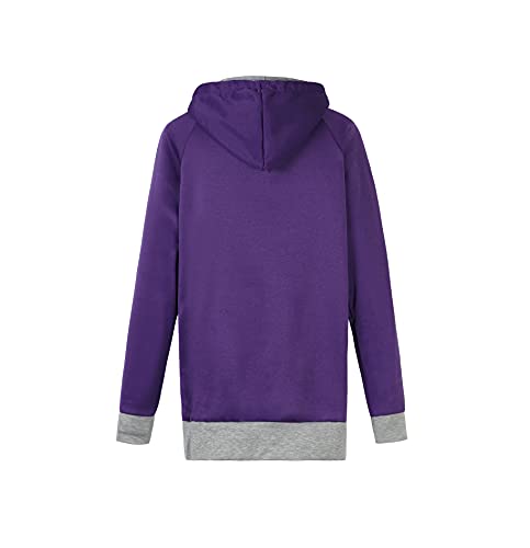 Pet Pouch Hoodie Long Sleeve Fleece Kitten Puppy Holder Carrier Sweatshirt for Women (Purple, XX-Large)