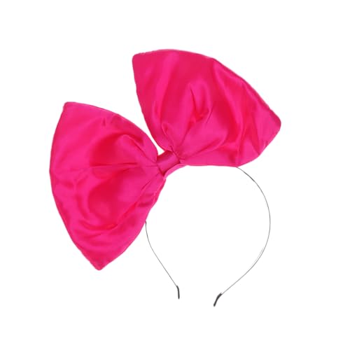 Uonlytech Diadema de lazo de pelo rosa enorme con lazo para Navidad, accesorio de disfraces, accesorios para fiestas