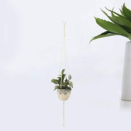 DOITOOL Cesto de vaso de flores para pendurar à mão - bolso de rede de corda de algodão tecido, cest