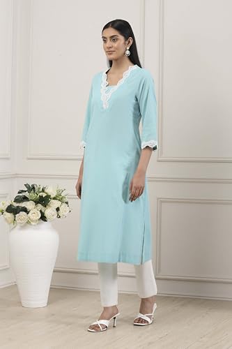 Image of BIBA Women Cotton Straight Kurta