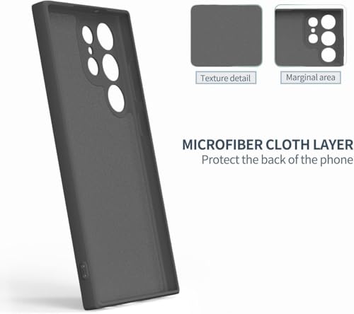 Image of DIZORO for Samsung Galaxy S23 Ultra Phone Case Liquid Silicone, Cute Thin Slim Soft Rubber TPU Plain Smooth Gel Back Cover for Women Girl Men, Matte Solid Protective & Shockproof Bumper Dark Grey,