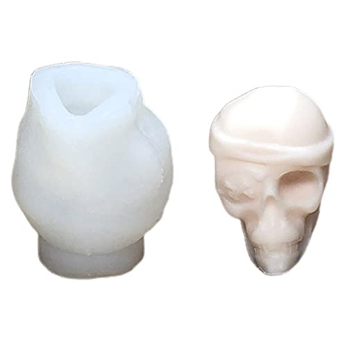 JIUYECAO Halloween-Totenkopf-Kerzenform, 30 ml, 3D-Totenkopf-Silikonform für Halloween, DIY, Kerzen, handgefertigte… – Bild 4