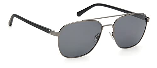 Fossil Men's Male Sunglasses Style FOS 3111/G/S Pilot, Dark Ruthenium/Polarized Gray, 57mm, 18mm2