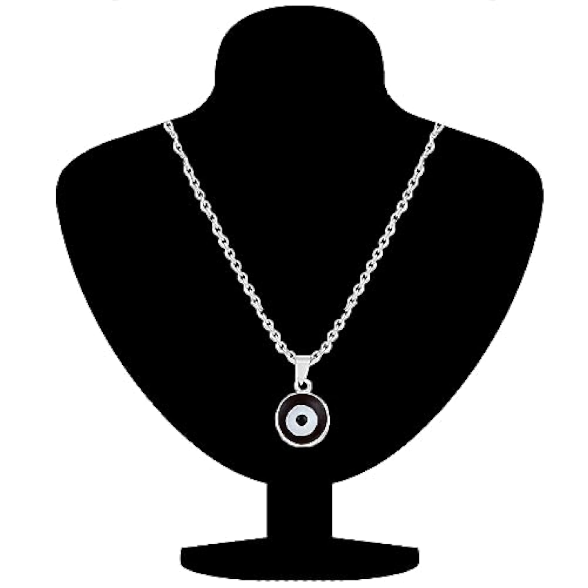 Meenakari Work Evil Eye Pendant with Chain for Women