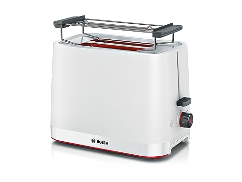 Bosch MyMoment TAT3M121 - Toaster Grille Pain compact - Arrêt automatique - 950 W - Fonction décongélation et réchauffage - Chauffe-viennoiserie amovible - Couleur : Blanc