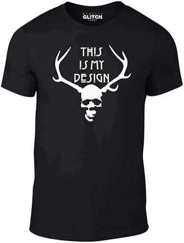 KOMYLA Men's This Is My Design T-Shirt Funny T Shirt Retro Hannibal Season Horror Vintage Black 3XL