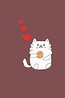 Notes: Blank Dot Grid Notebook with Cute Cat & lovely Heart Cover Art - 110 pages - (6x9 inches) - Cute Design 1660223253 Book Cover