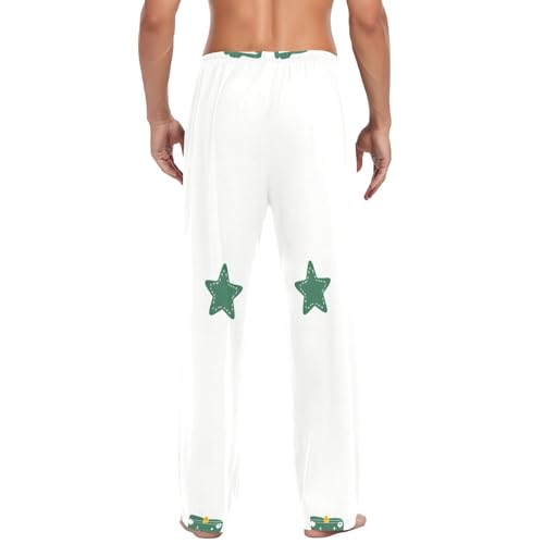 Christmas Stars Men's Pajama Bottoms Plaid Pajamas Pants for Men Soft Long Lounge Woven Pj Sleep Pant with Pockets3