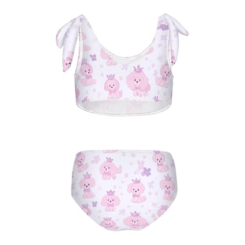 Wusikd Cute Pink Crowns Girls Swimsuits Two Piece Bows Swimwear Bikini Set for for Girls Size 3T2