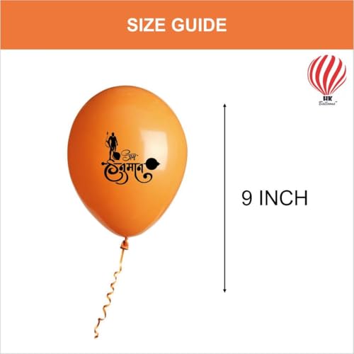 Image of HK Balloons 50Pcs Shree Hanuman Jayanti Decoration Printed Orange Balloons For Hanuman Jayanthi Inauguration and Religious Festival Decoration /Jai Shree Hanumanji Puja,Temple Decorations Ram Navami