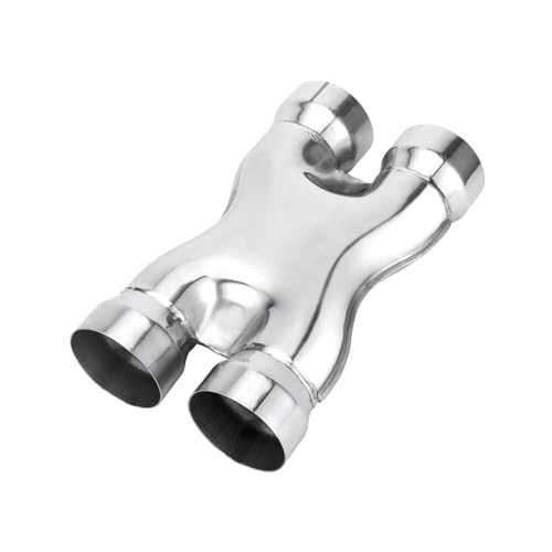 LCGP 3 Exhaust X Pipe Universal 3 In/Out Crossover X Pipe 12 Length Polished Surface Stainless Steel Weld-on