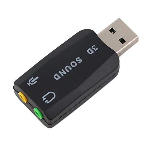 zwart duurzaam lichtgewicht plug & play USB 2.0 naar 3D voor microfoon luidspreker audio headset geluidskaart adapter 5… - Image 6