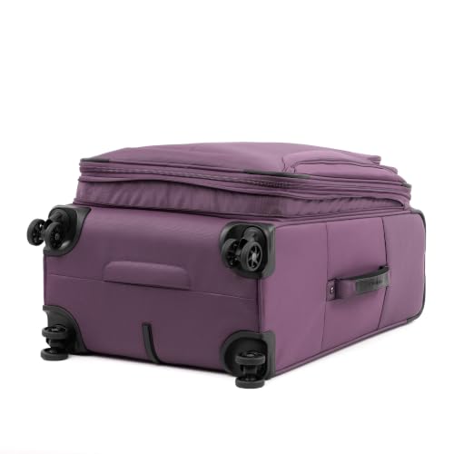Travelpro Tourlite Softside 25" Expandable Luggage with 4 Spinner Wheels, Lightweight Suitcase, Checked Medium, Deep Purple - image 5