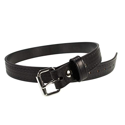 The Old Timer - Heavy Duty 14 oz. Leather, Basketweave Embossed, Concealed Carry CCW Gun Belt, Handmade in the USA3