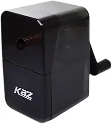 Apontador De Mesa Manual Para Lápis De Plástico Com Manivela Deposito Coletor Recipiente Cinzas Fácil De Usar Escola Volta Às Aulas (PRETO)