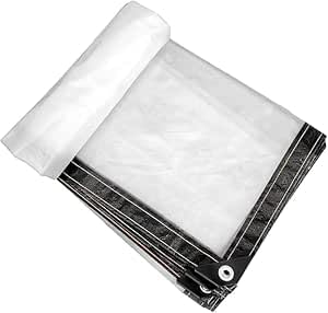 Bâche Transparente 1,5 x 2 m avec œillets Bâche imperméable en polyéthylène Transparent Résistante aux intempéries pour terrasse, Balcon, tonnelle,...