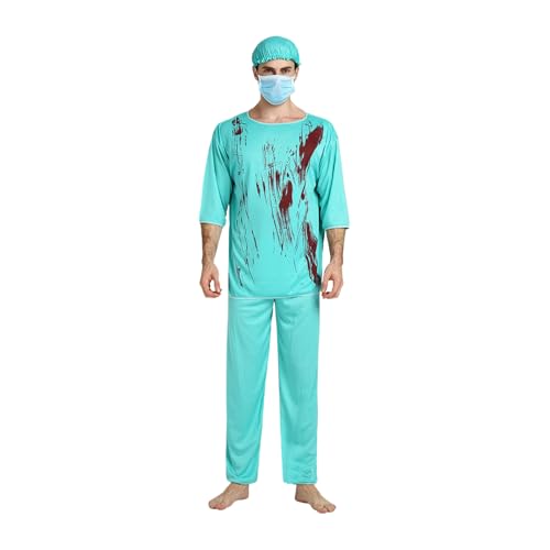 Disfraz de Enfermera Sangrienta para Mujer - Disfraz de Enfermera de Halloween | Disfraz Cosplay para Fiestas de Terror y Eventos Escolares Jóvenes y Adultos