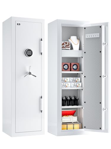 TIGERKING Fireproof Safe with Digital Lock, 8.12 cu.ft Heavy Duty Large Jewelry Safe Box for Home Business Office, White