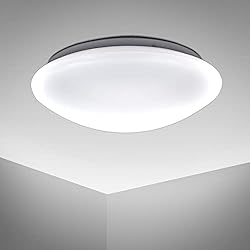 Lamparas Para Cuarto Limpio B.K.Licht - Plafón redondo para techo con placas de luz LED adecuado para el cuarto de baño, de luz blanco neutral, protección IP44, 12 W, 1200 lúmenes, 4000k, color blanco, plafon led techo