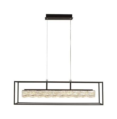 Searchlight Lighting - Searchlight Elevator LED-Kristall-Anhänger mattschwarzer Rahmen dimmbar 3000K